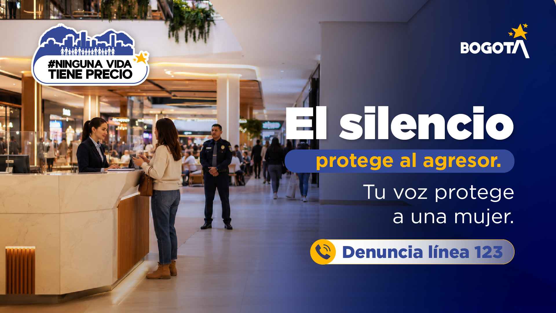 Pieza de campaña: La diferencia entre cómplice y ciudadano es una llamada. Línea 123 o 122.