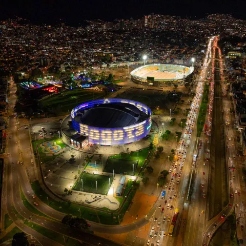 foto drone del movistar arena Bogotá