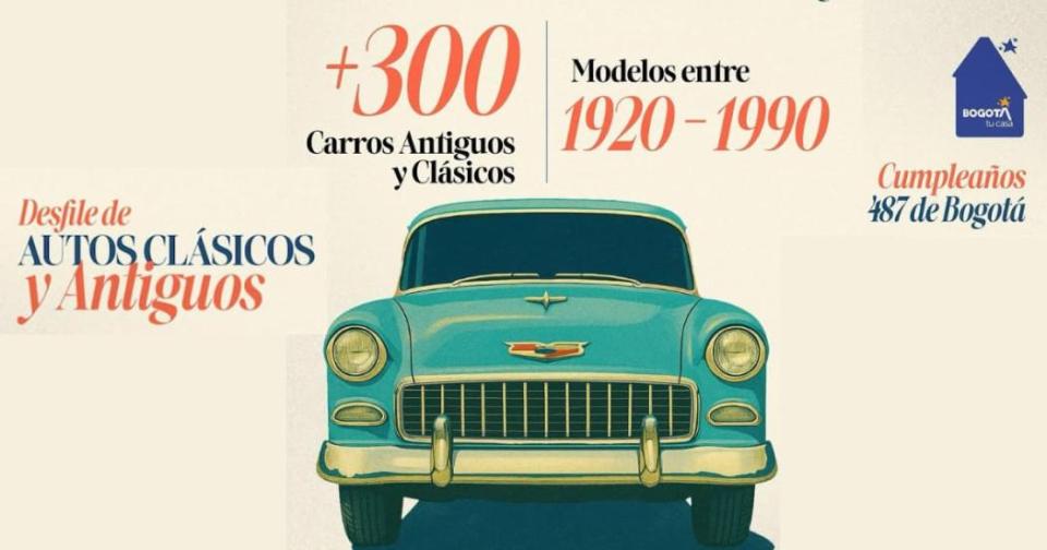 Asiste al desfile de autos clásicos y antiguos en Bogotá: Sábado 23 de agosto