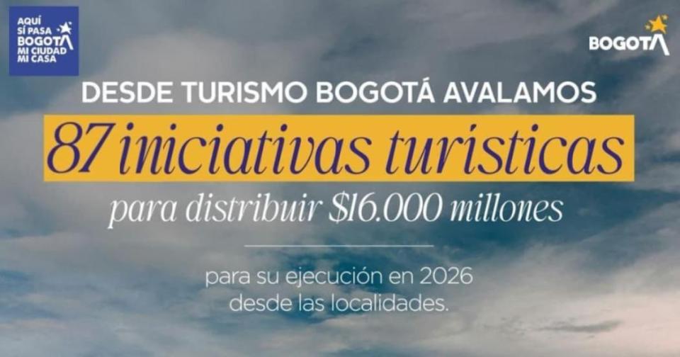 Bogotá avaló 87 iniciativas turísticas para distribuir $ 16.000 millones en localidades
