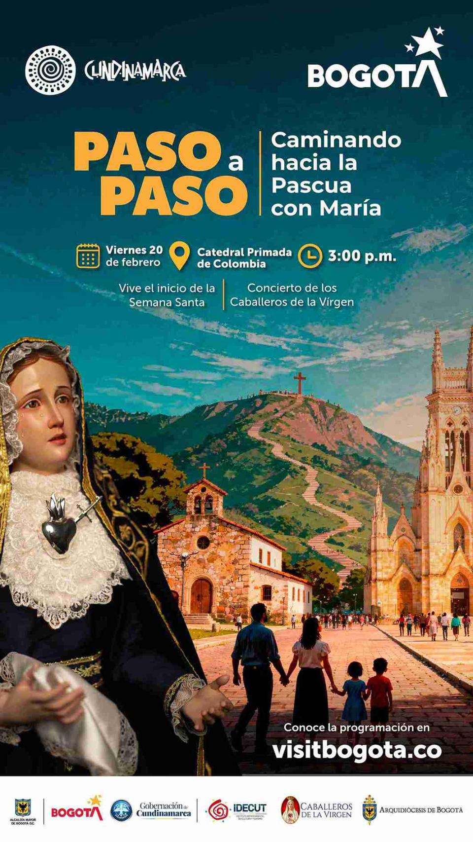 Bogotá y Cundinamarca lanzan oficialmente la campaña “Paso a Paso, Caminando hacia la Pascua con María”,
