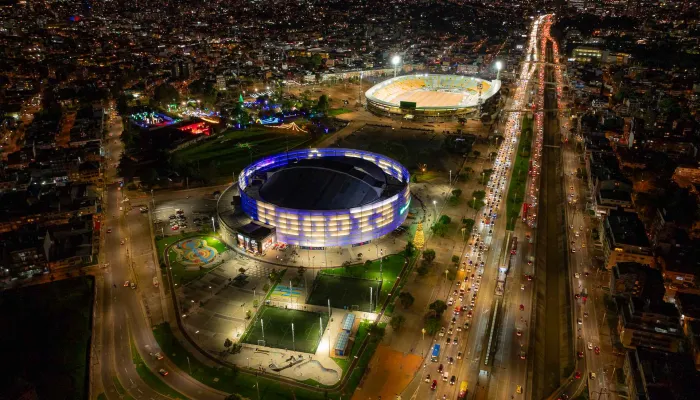 foto drone del movistar arena Bogotá
