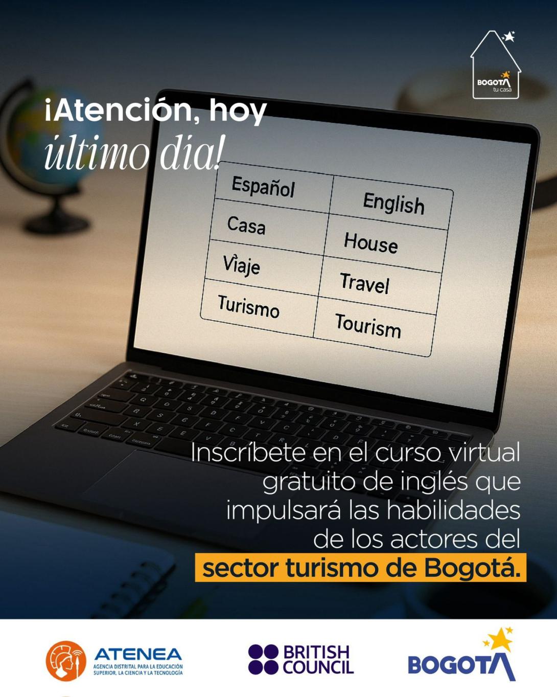 Se cerró la convocatoria del Programa de Formación en Inglés para el sector turístico de Bogotá